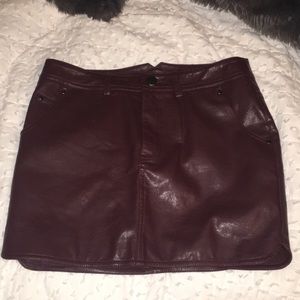 Leather mini skirt